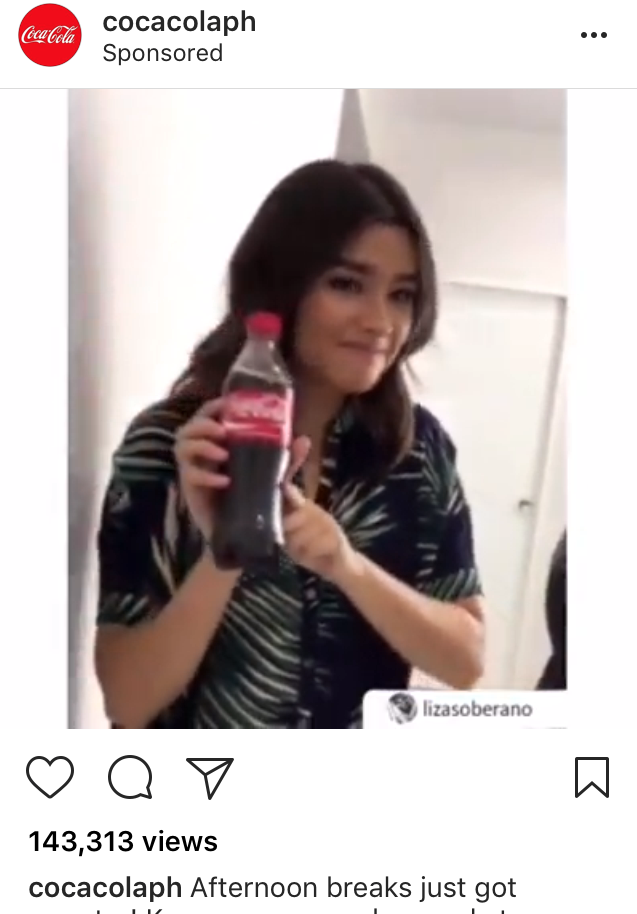 coca-cola lizquen instagram ad