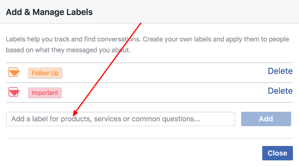 create facebook labels