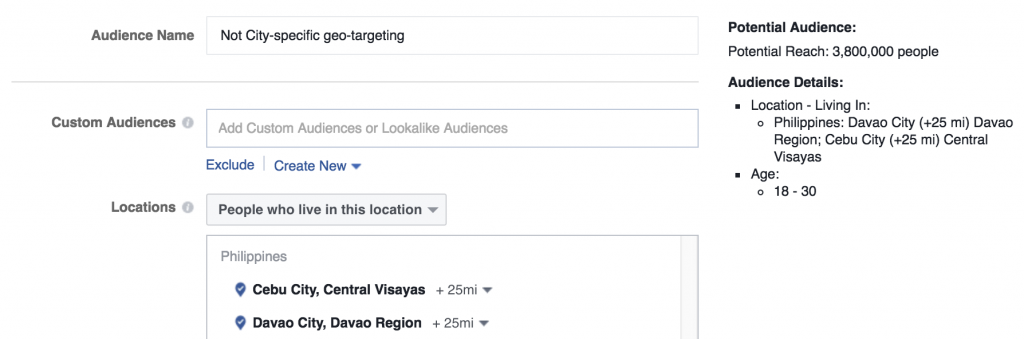 layers locations geo targeting facebook ads