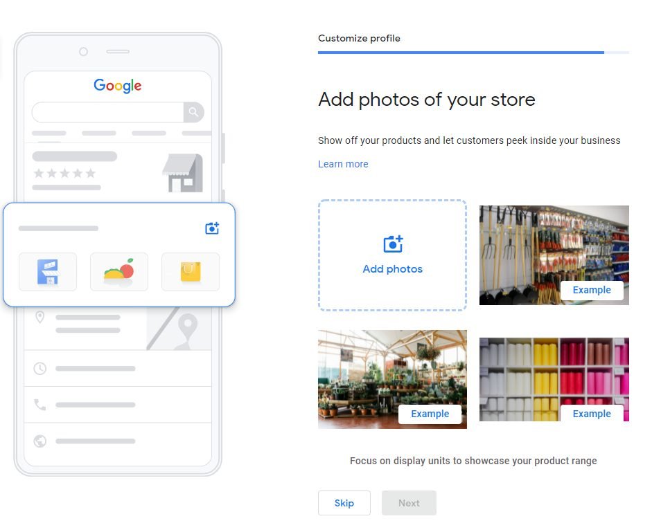 google my business add photos